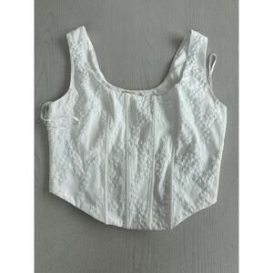 Altar'd State White Corsette Style Coquette Cottagecore Romantic Eyelet Lace